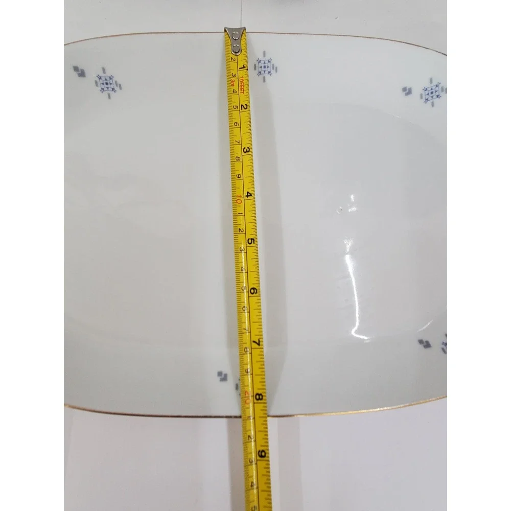 Johann Seltmann Vohenstrauss Bavaria Oval Platter Gold Trim Germany 13 Inch